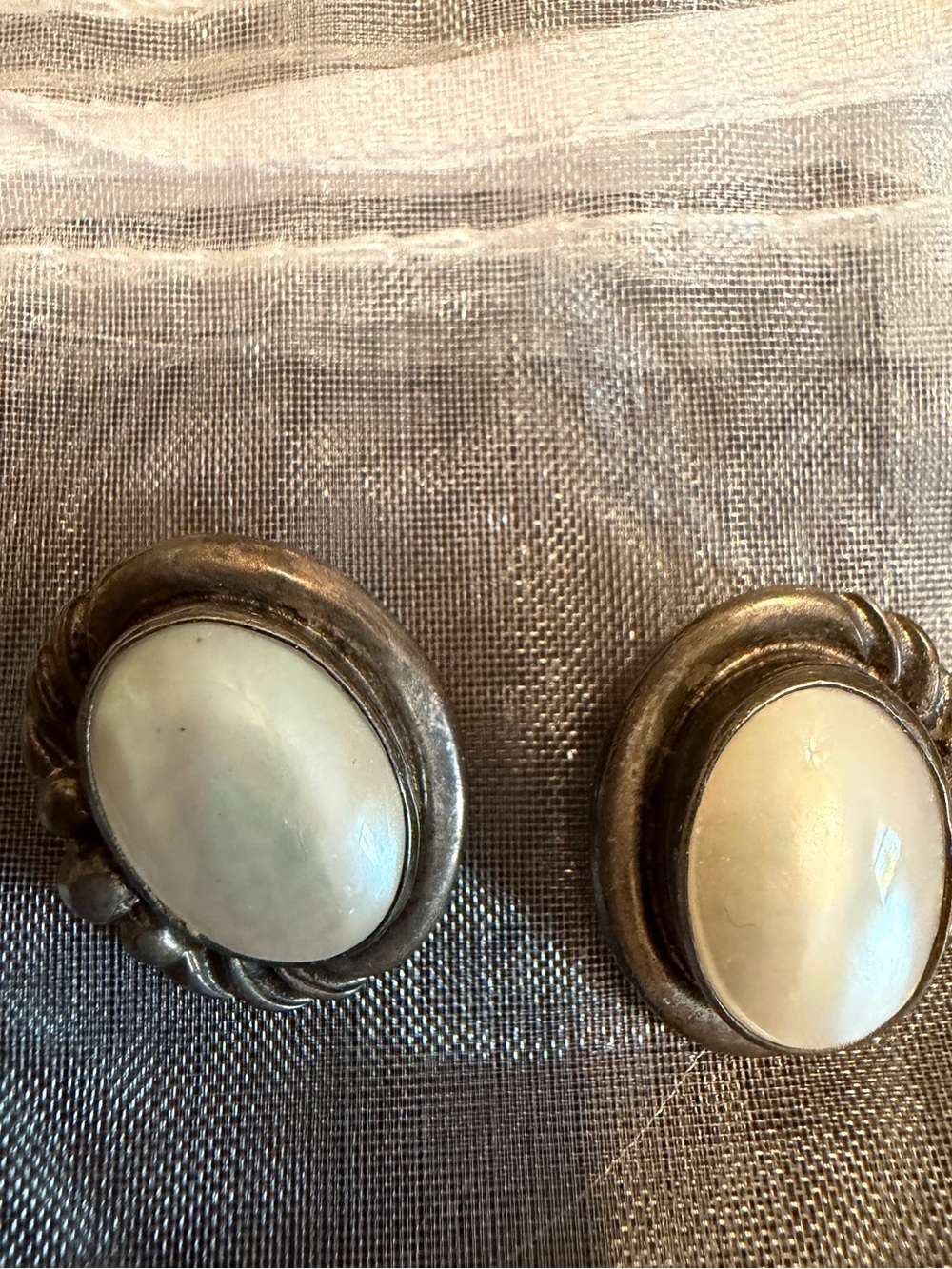 Silver and pearl earrings